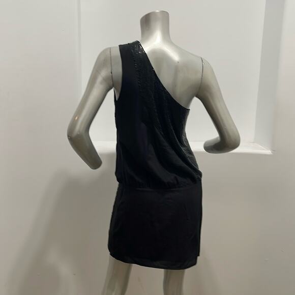 Sheri Bodell One Shoulder Beaded Dress  Black Size S - Picture 2 of 12